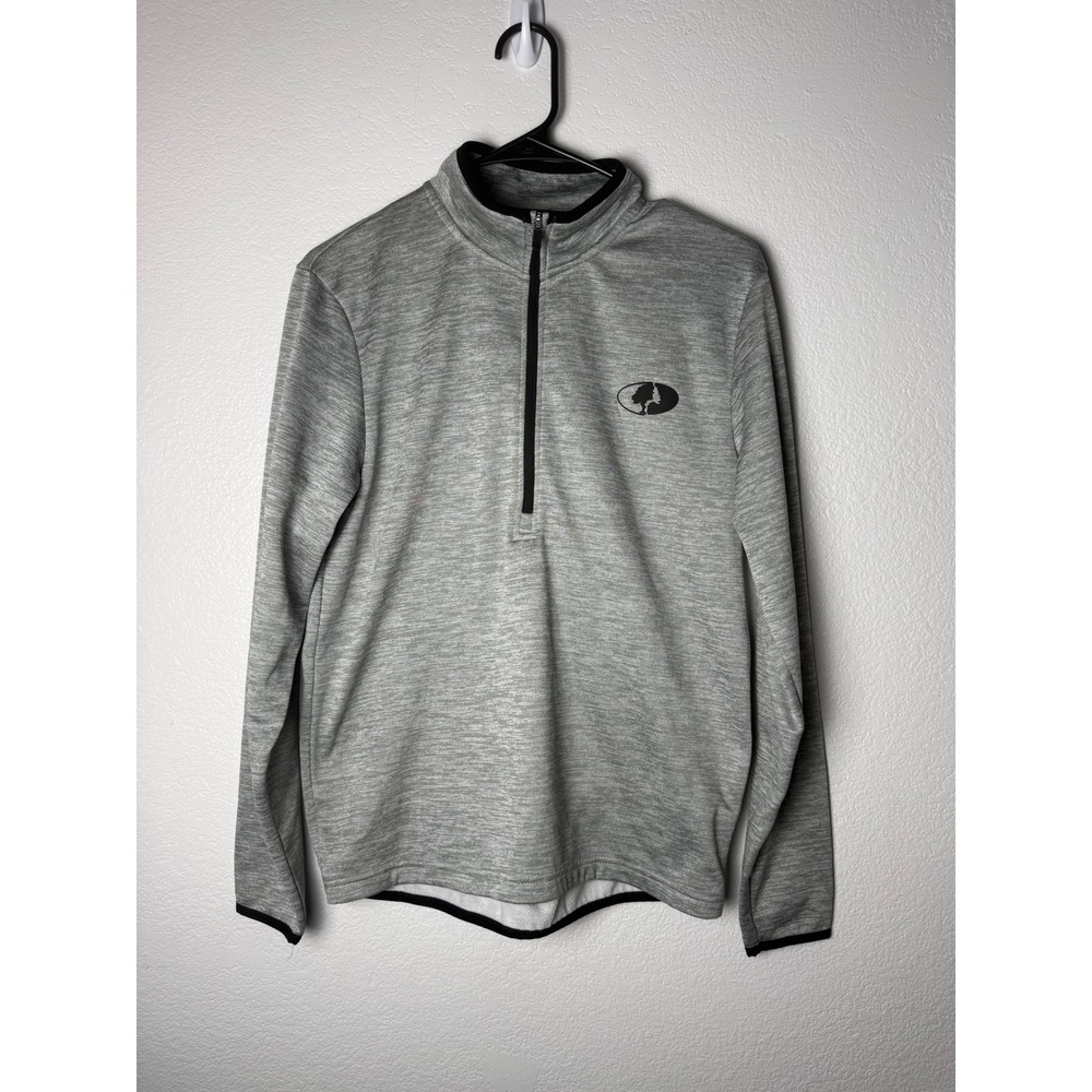 Mossy Oak Mens Small Gray Heathered Quarter Zip Pullover Performance Shirt